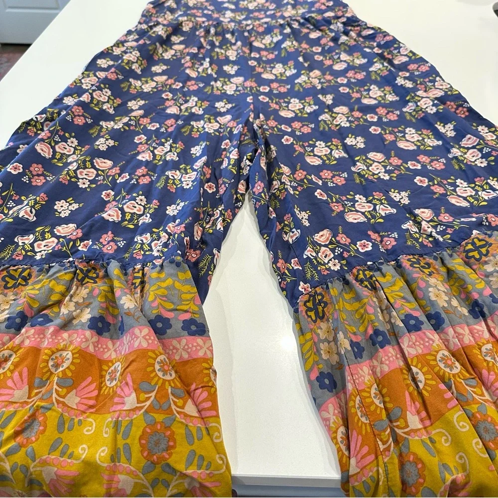Natural Life Zoe Wide Leg Floral Boho Jumpsuit Size Large - Picture 9 of 10